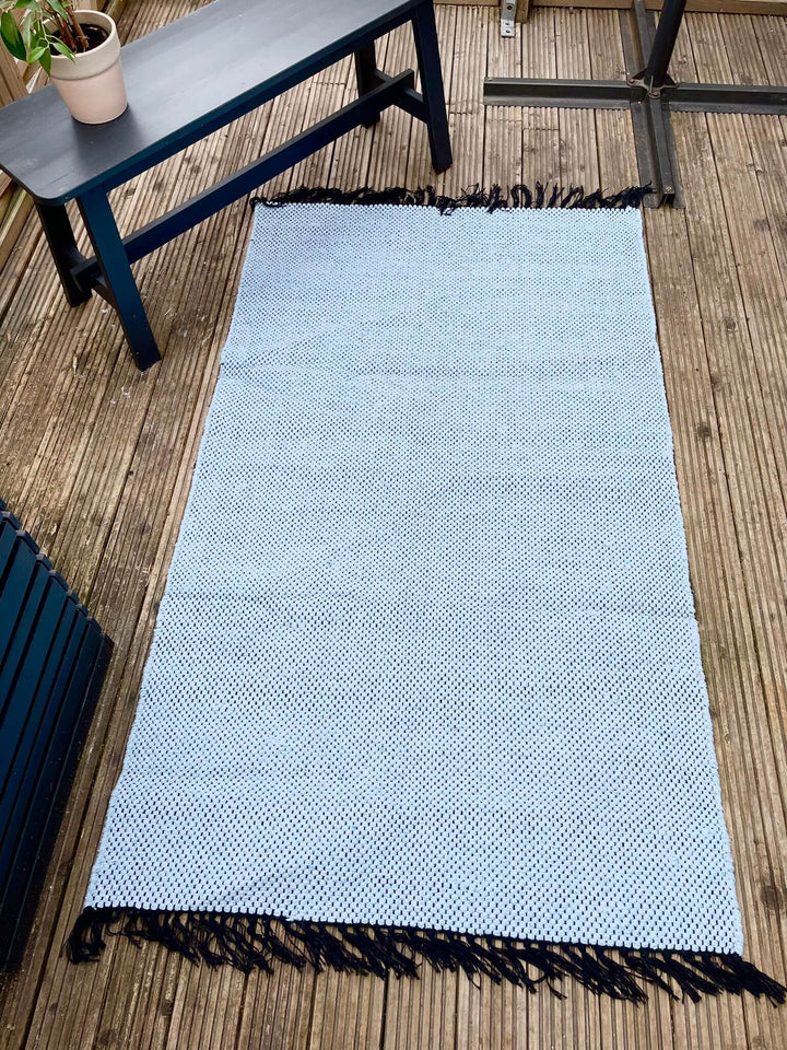 Pale Blue Handwoven Outdoor Rug