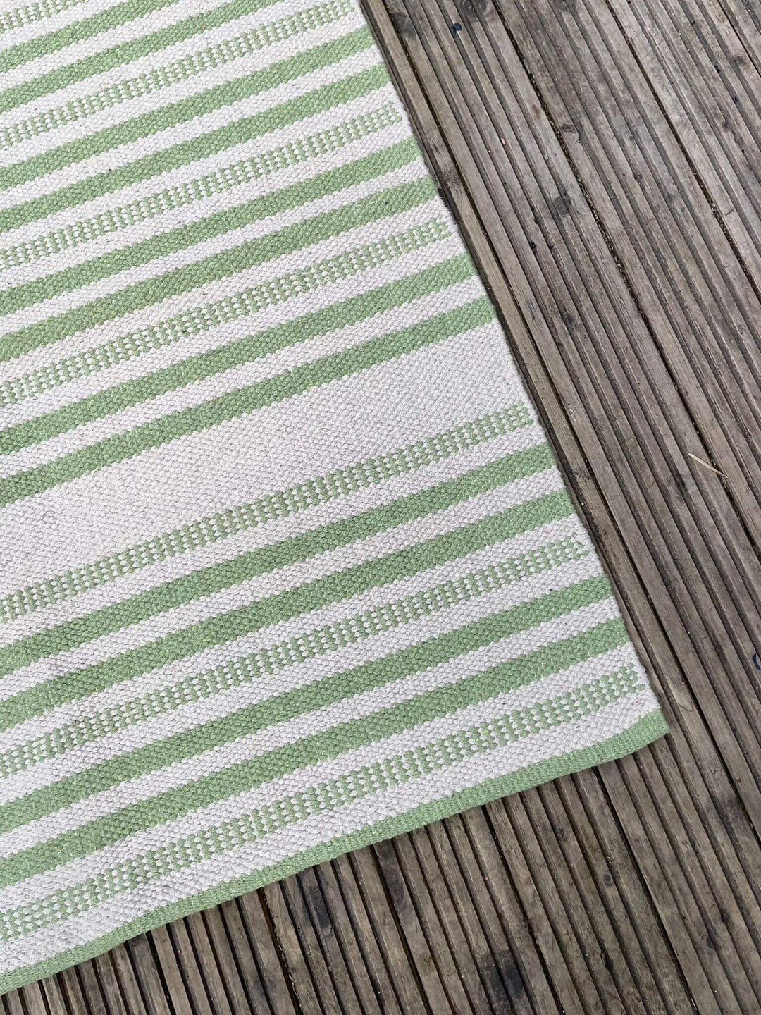 Striped Garden Patio Rug Blue/ Yellow/ Green