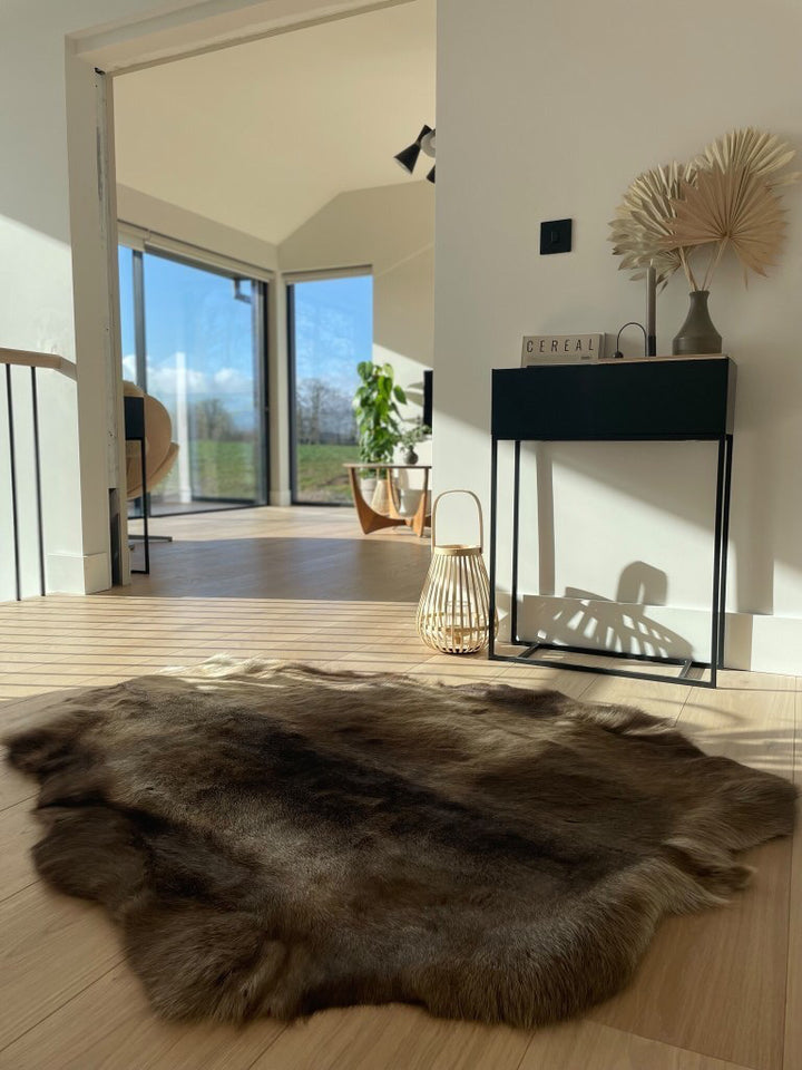 Reindeer Hide Rug Dark Tones