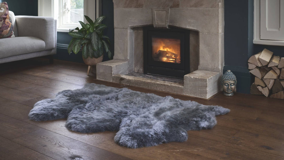 Oversize Grey Sheepskin Rugs