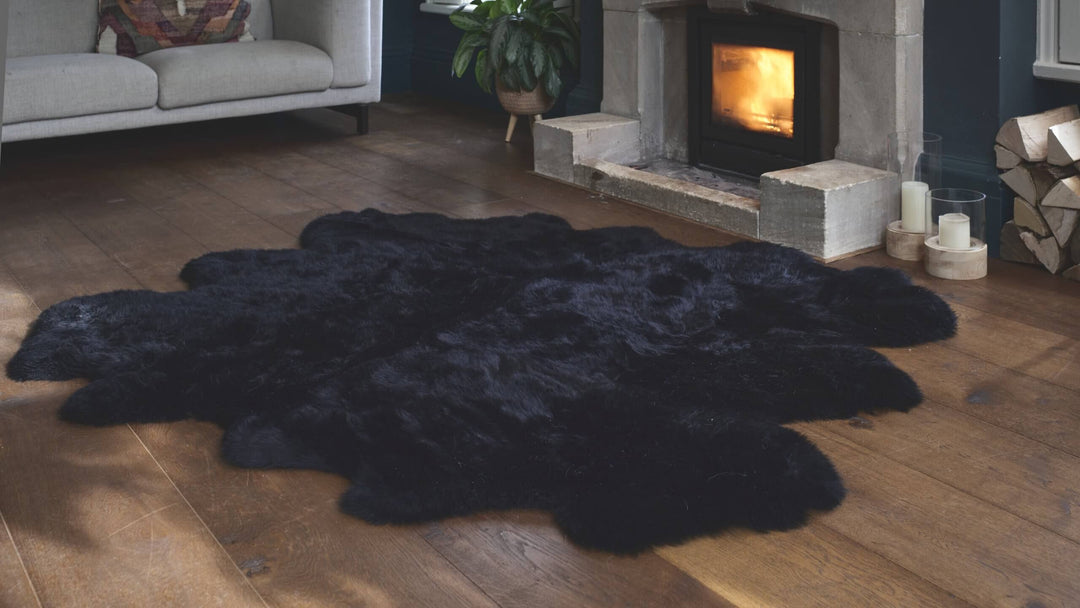 Oversize Black Sheepskin Rugs
