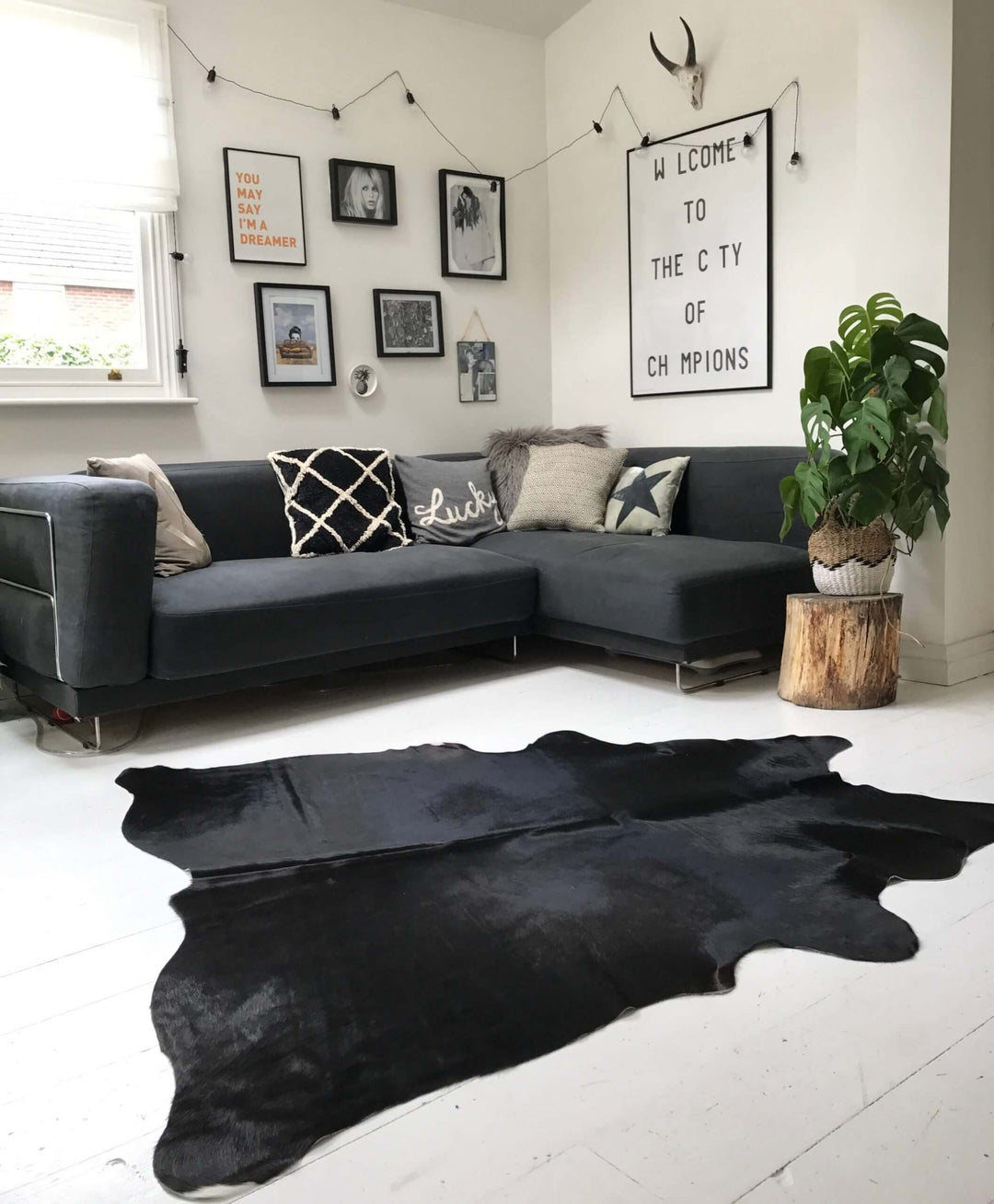 Black Cowhide Rug