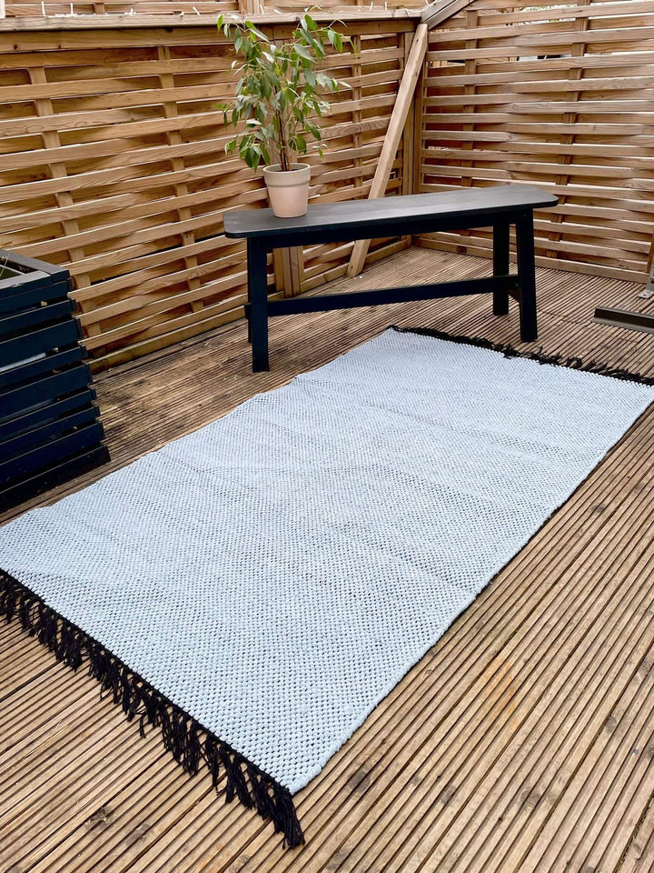 Pale Blue Handwoven Outdoor Rug