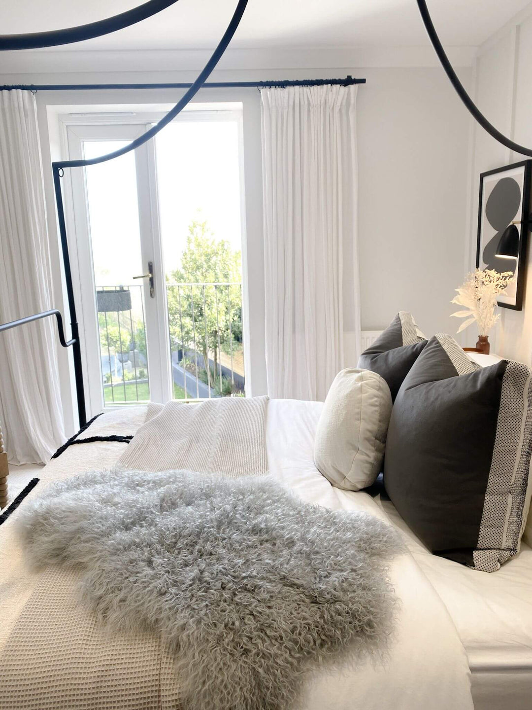 Tibetan Sheepskin Rug Silver Grey