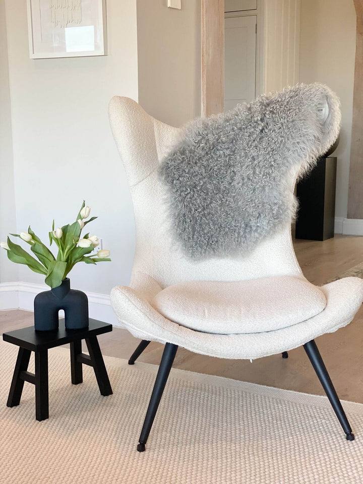 Tibetan Sheepskin Rug Silver Grey