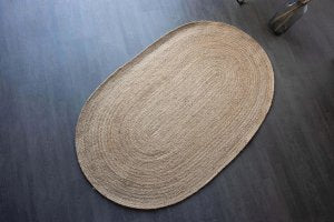 XL Natural Jute Oval Handwoven Rug Large 150cm x 90cm