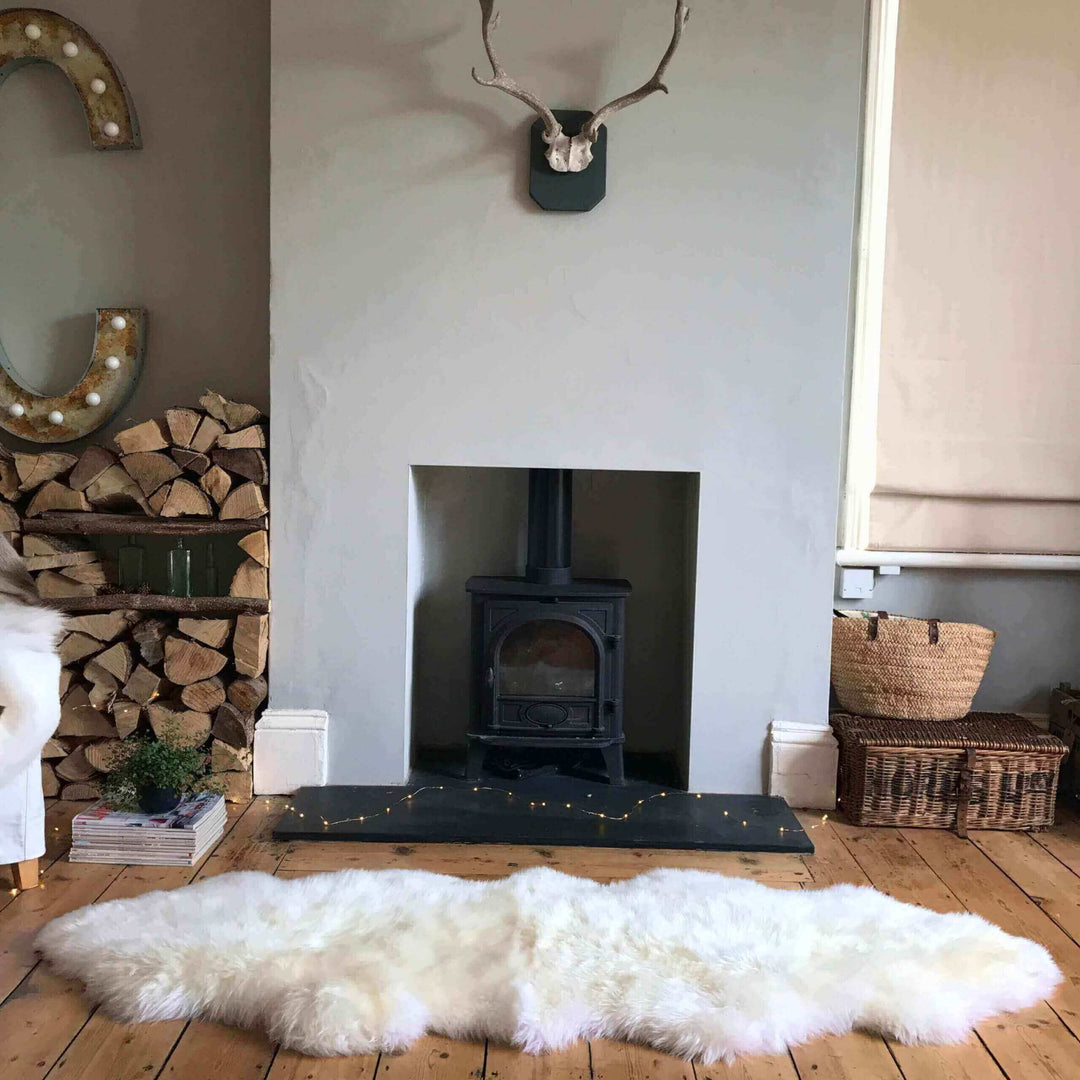 Large Double Sheepskin Rug Ivory