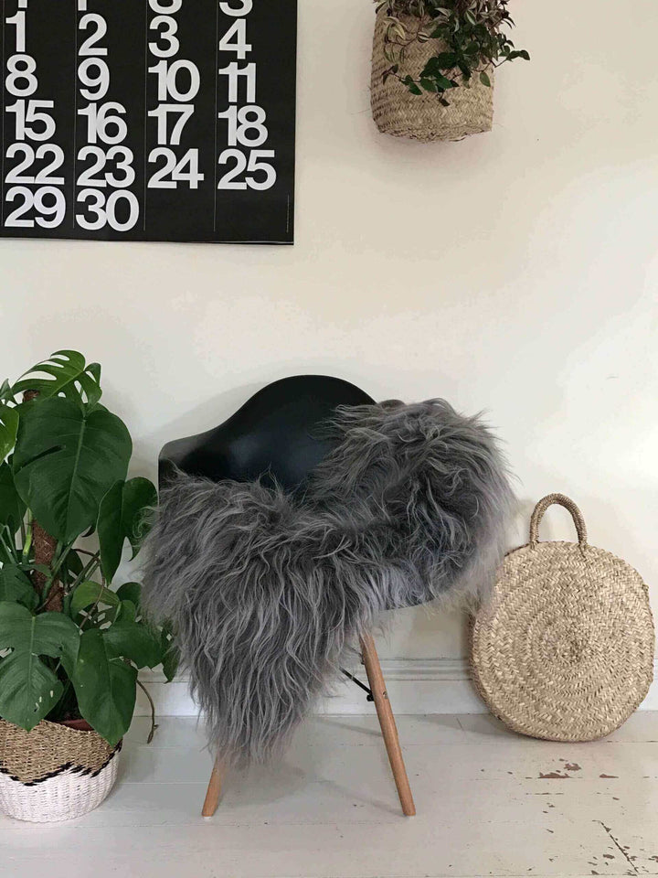 Single Icelandic Sheepskin Rug Grey