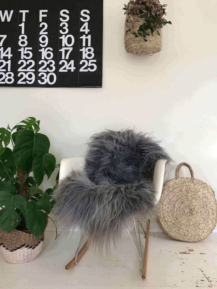Single Icelandic Sheepskin Rug Grey