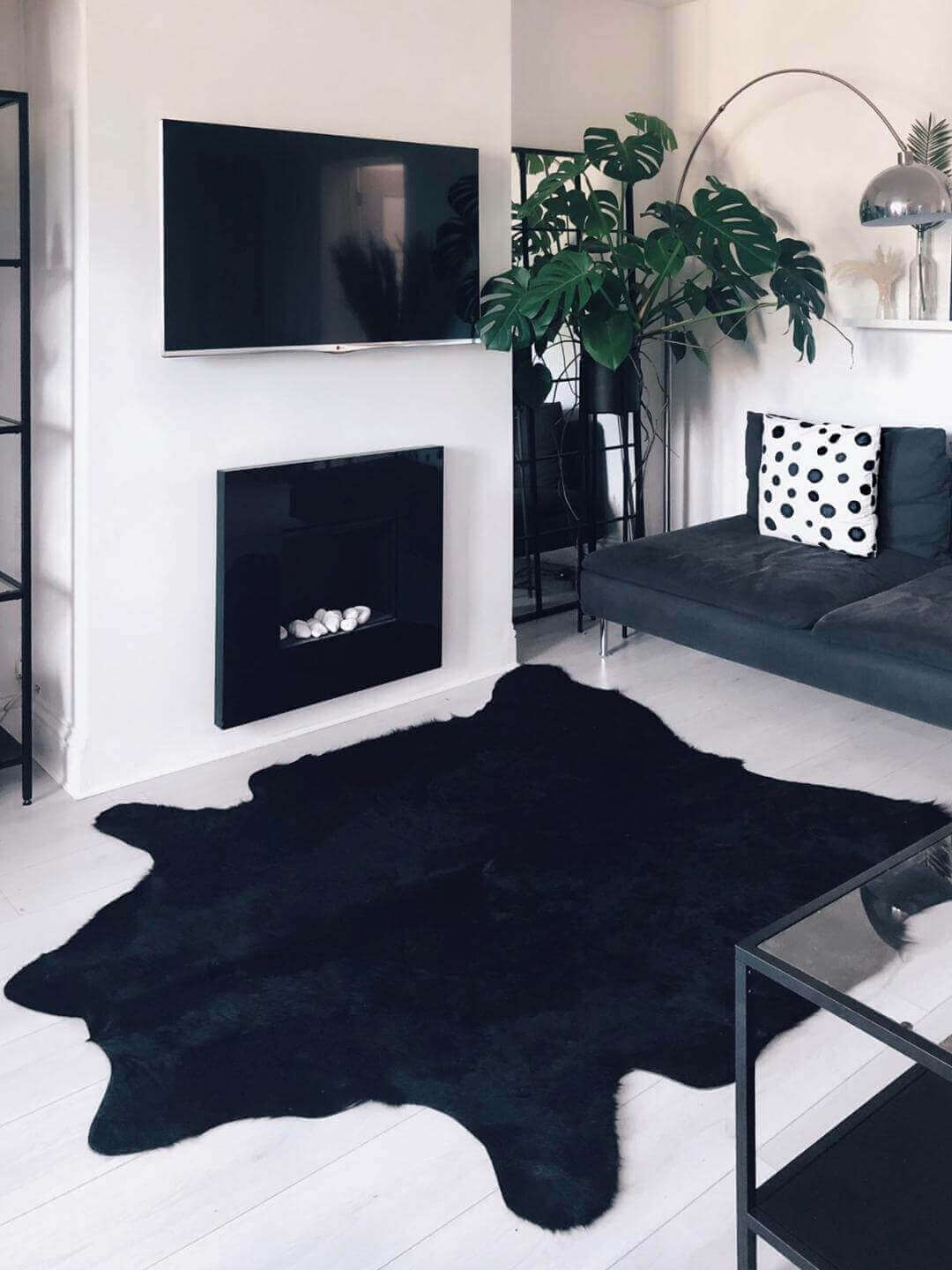 Black Cowhide Rug