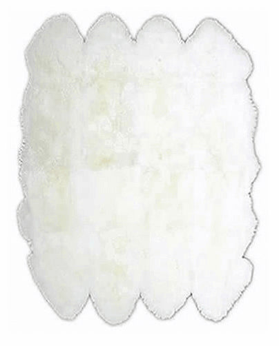 Oversize ivory sheepskin rug on a white  background